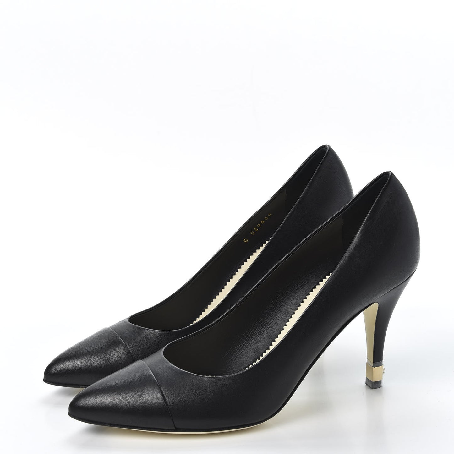 Lambskin Cap Toe CC Pumps 42 Black