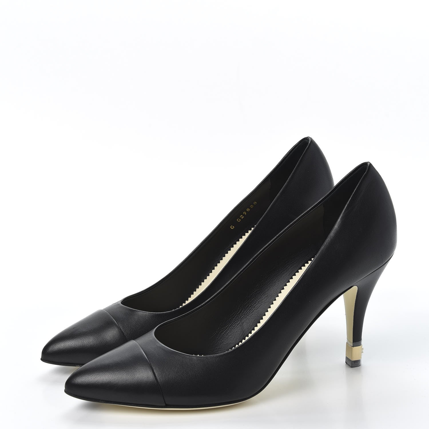Chanel Lambskin Cap Toe CC Pumps 42 Black 2 of 10