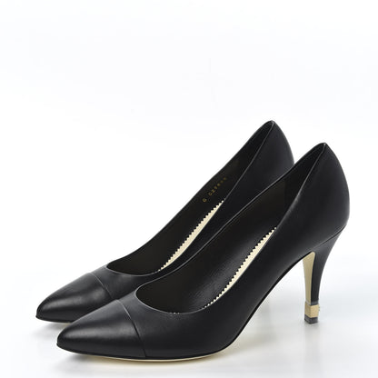 Chanel Lambskin Cap Toe CC Pumps 42 Black 2 of 10