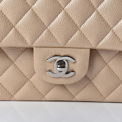 Chanel Pearly Caviar Quilted Medium Double Flap Light Beige 10 of 10