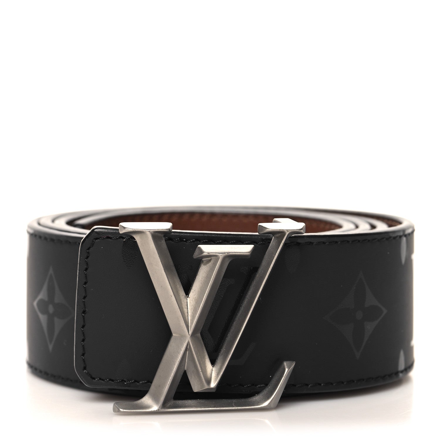 Louis Vuitton Monogram Illusion 40mm LV Initiales Reversible Belt 95 38 Black 1 of 5