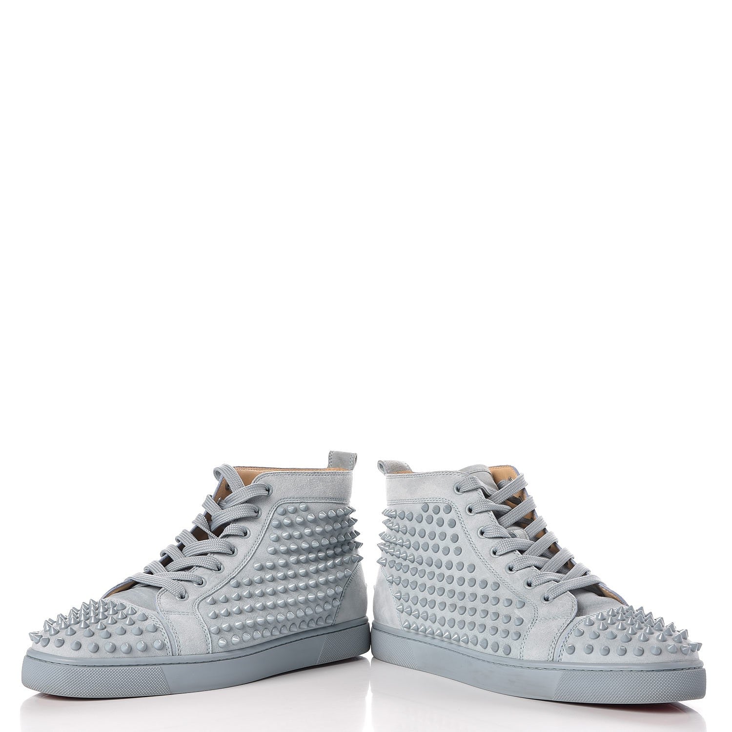 Christian Louboutin Mens Suede Louis Spikes Flat Sneakers 42.5 Blue 6 of 13