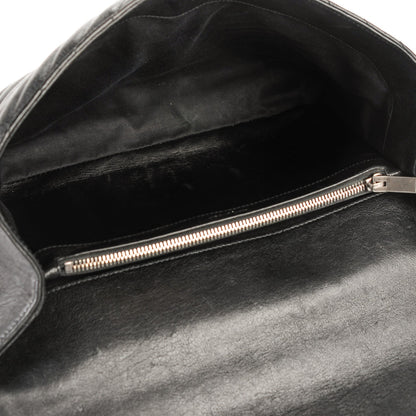 Saint Laurent Sheepskin Matelasse Chevron Monogram Large College Satchel Black 5 of 7