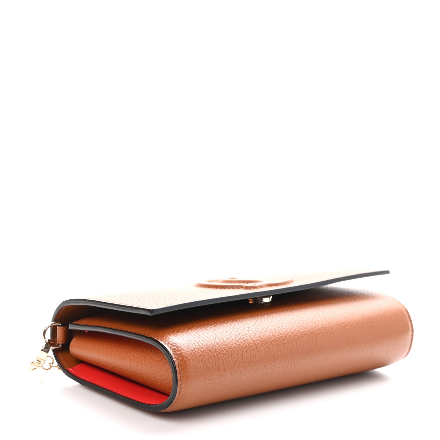 Grained Calfskin By My Side Wallet On Chain Cuoio
