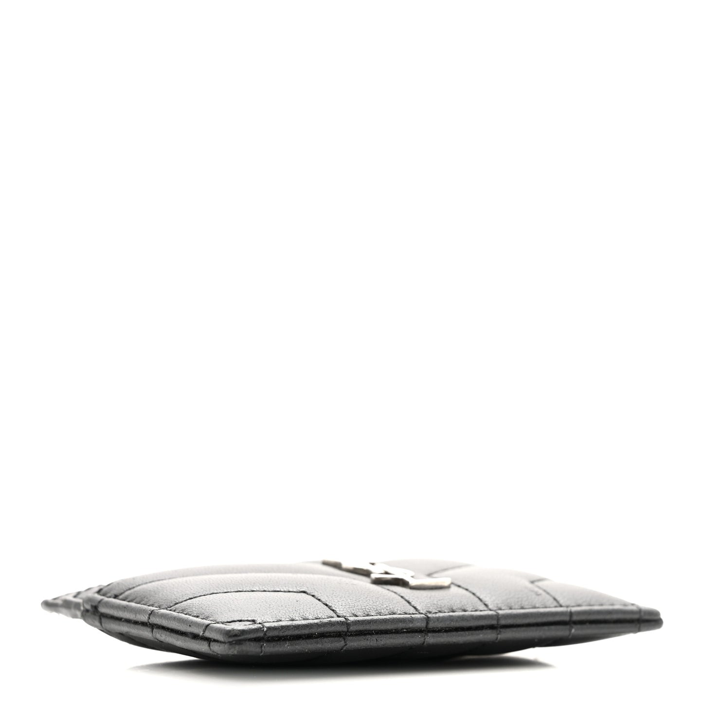 Calfskin Y Quilted Monogram LouLou Credit Card Case Black