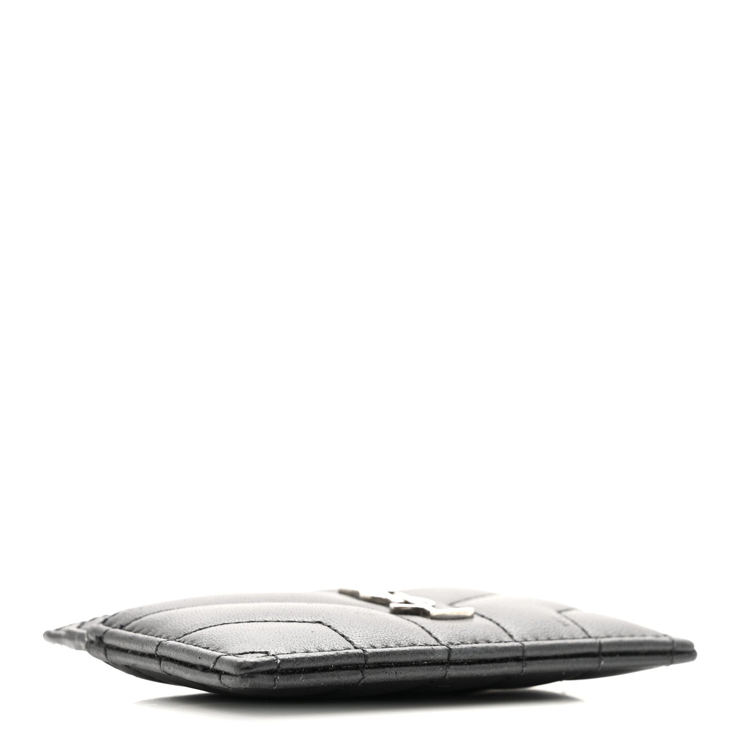 Saint Laurent Calfskin Y Quilted Monogram LouLou Credit Card Case Black 4 of 11