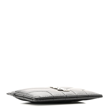 Saint Laurent Calfskin Y Quilted Monogram LouLou Credit Card Case Black 4 of 11