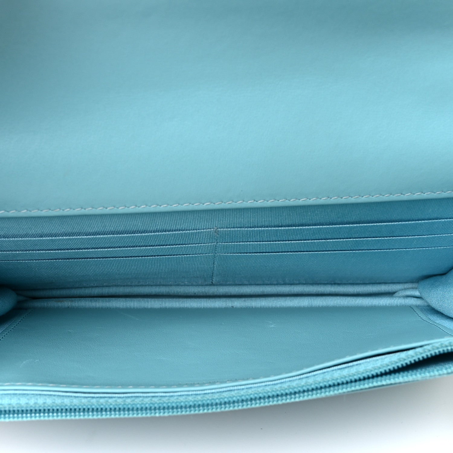 Chanel Denim Quilted Chanel 19 Wallet On Chain WOC Neon Blue 4 of 8