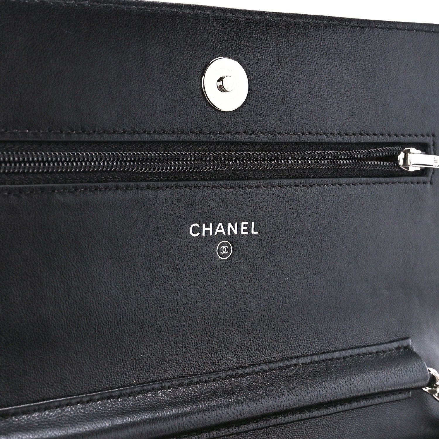 Chanel Lambskin Quilted Wallet On Chain WOC Black 6 of 11