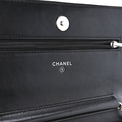 Chanel Lambskin Quilted Wallet On Chain WOC Black 6 of 11