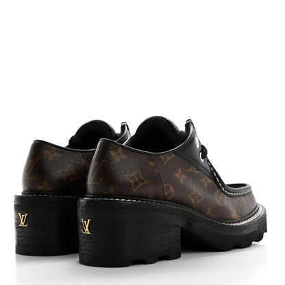 Louis Vuitton Monogram Calfskin Beaubourg Platform Derby Shoes 37 Brown 4 of 8