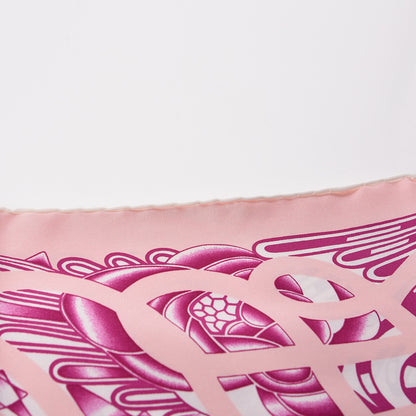 Hermes Silk Reverie Solitaire Scarf 90 Rose Pale Bleu Fuchsia 7 of 10