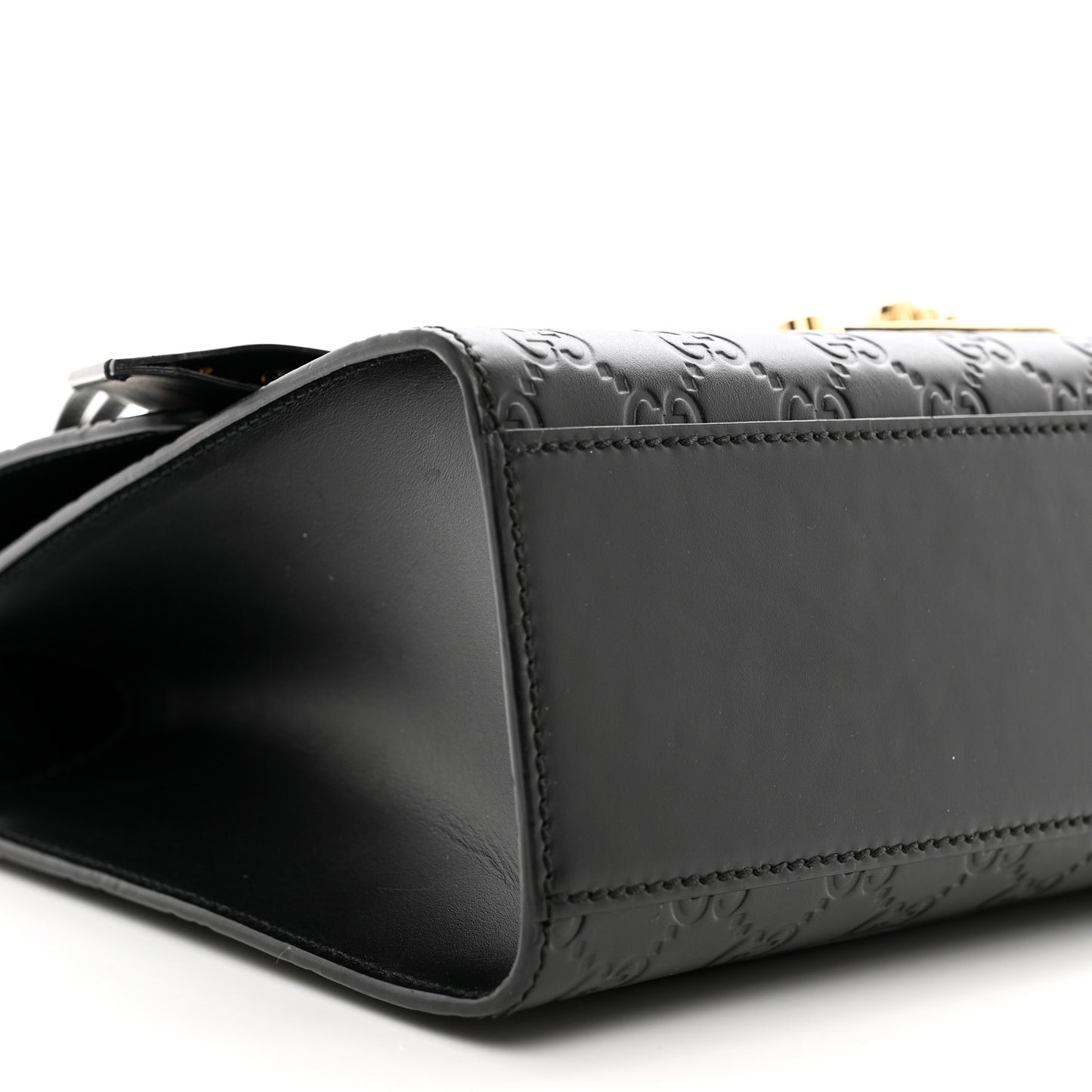 Guccissima Medium Padlock Shoulder Bag Black