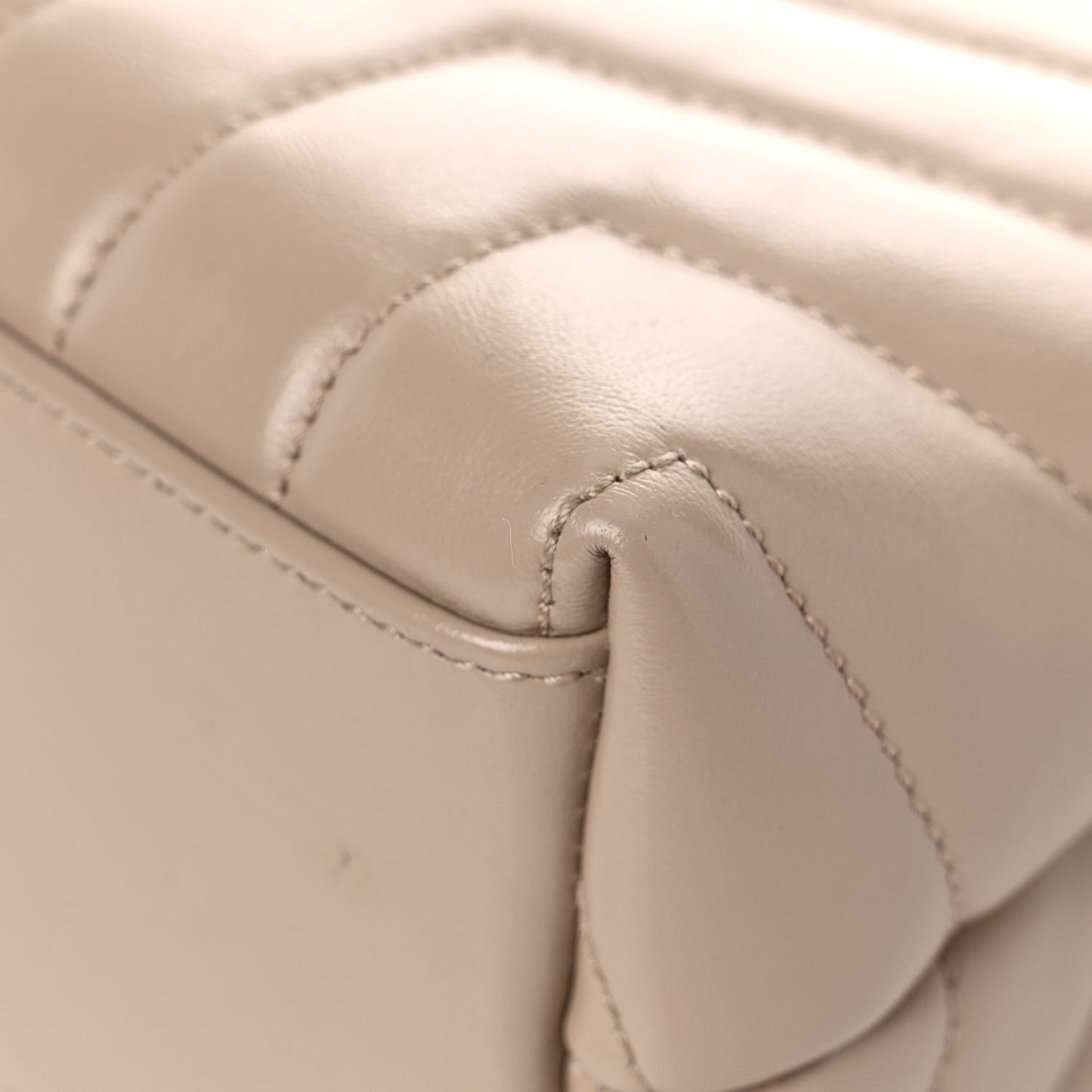 Calfskin Y Quilted Monogram Small Loulou Chain Satchel Light Natural