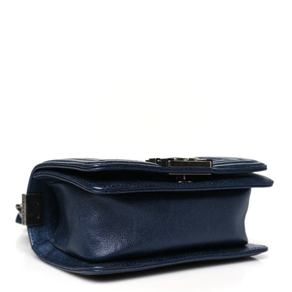 Chanel Metallic Calfskin Quilted Mini Boy Flap Blue 4 of 10