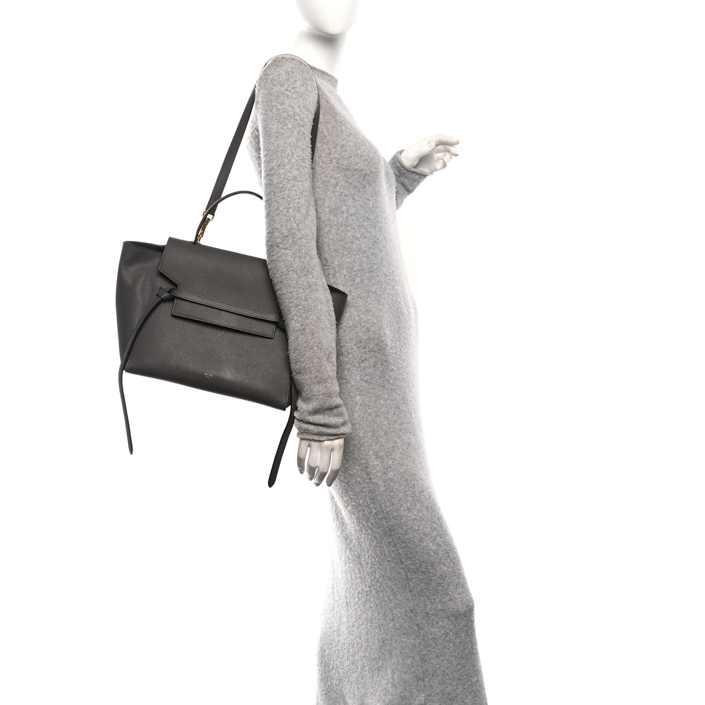 Grained Calfskin Mini Belt Bag Grey