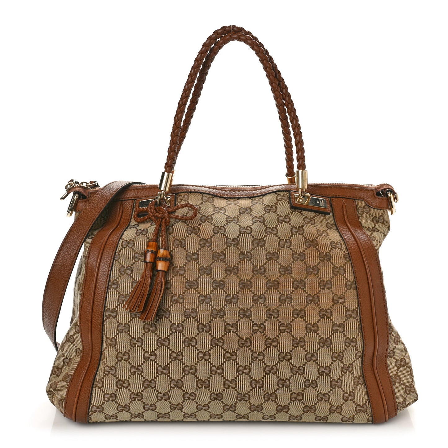 Monogram Cellarius Calfskin Large Bella Top Handle Bag Beige Ebony Cuir