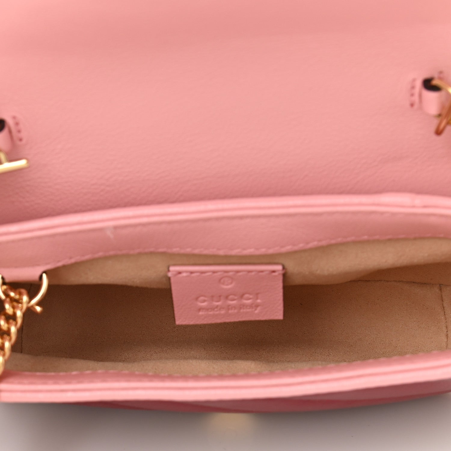 Gucci Azalea Calfskin Enamel Matelasse Diagonal Super Mini Torchon GG Marmont Shoulder Bag New Cherry Red Wild Rose 5 of 11
