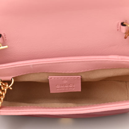 Gucci Azalea Calfskin Enamel Matelasse Diagonal Super Mini Torchon GG Marmont Shoulder Bag New Cherry Red Wild Rose 5 of 11