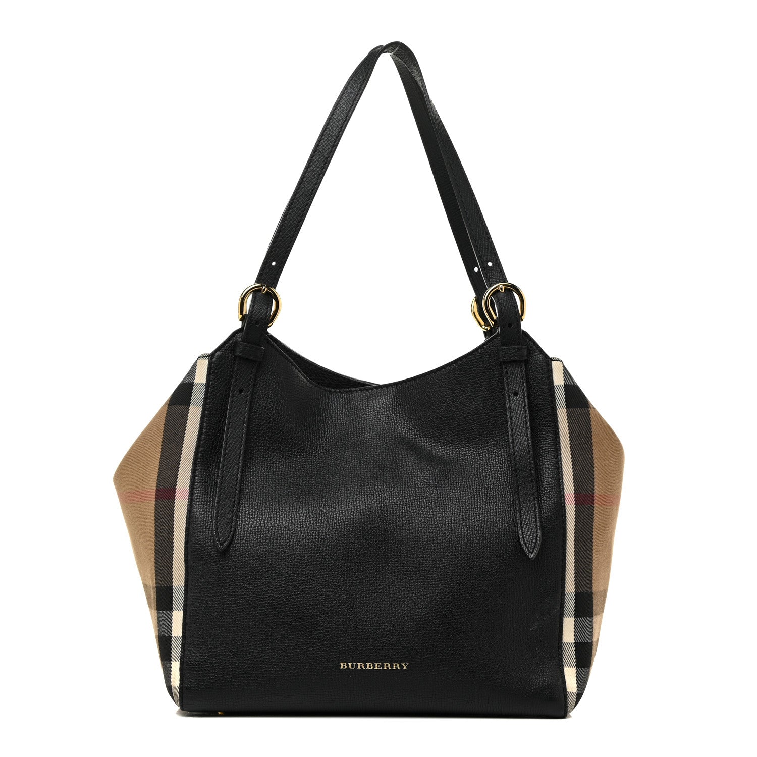Burberry Grainy Calfskin House Check Small Canterbury Black 1 of 17