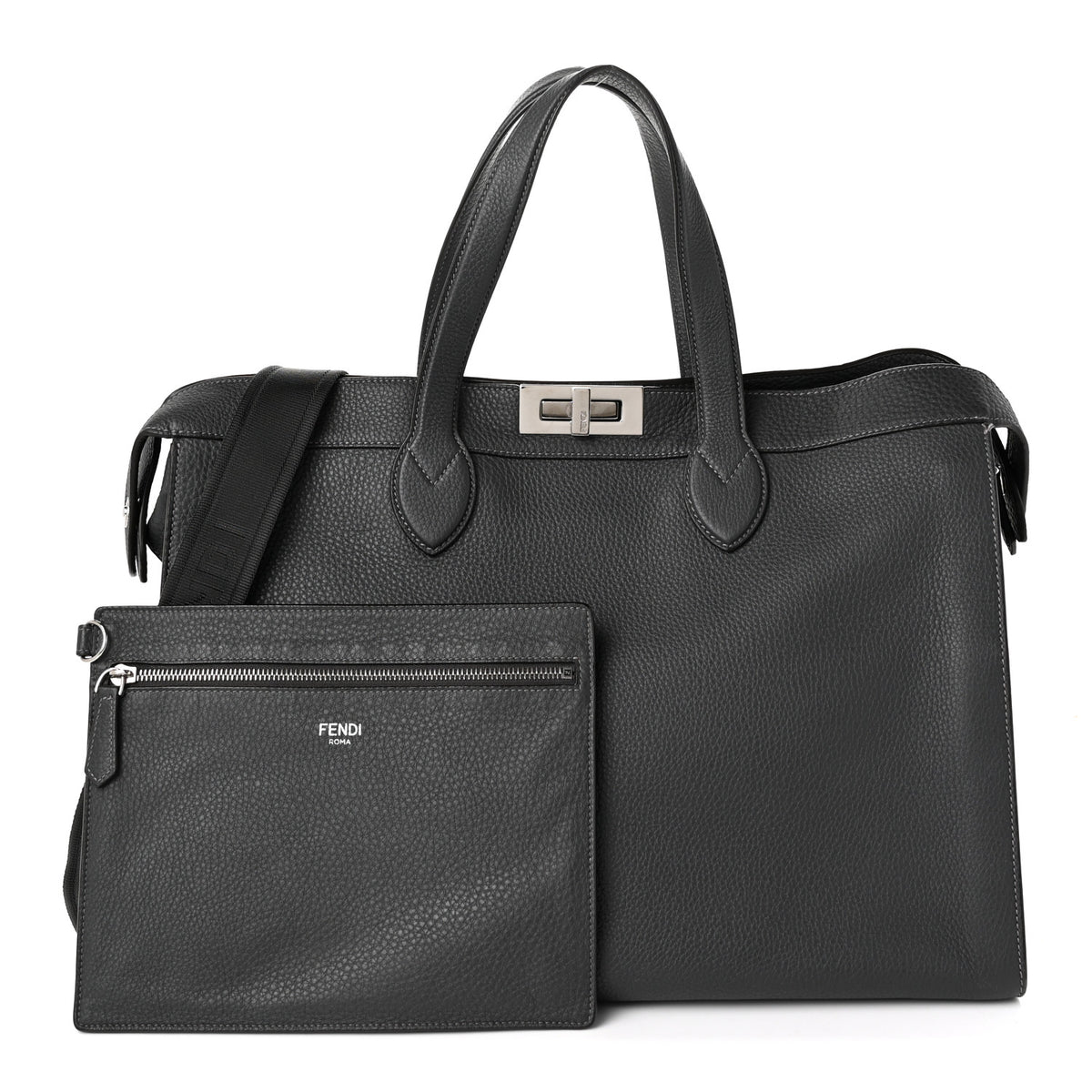 Fendi Cuoio Romano Peekaboo I SEE U Forty8 Satchel Asfalto Palladio 3 of 11