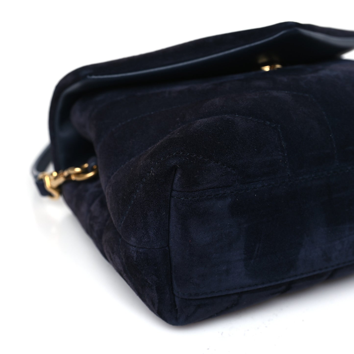 Suede Y Quilted Monogram Toy Loulou Crossbody Bag Navy