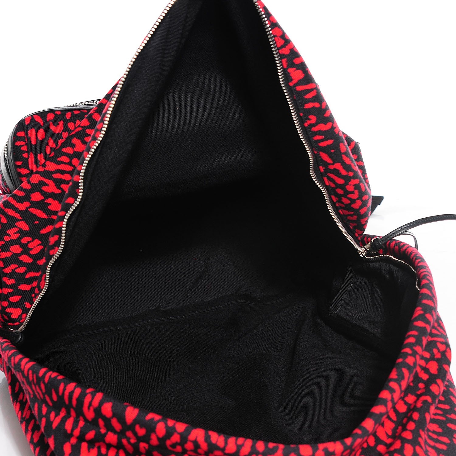 Saint Laurent Printed Canvas Leopard Hunting Backpack Red 5 of 9