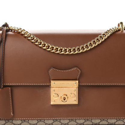 Gucci GG Supreme Monogram Calfskin Padlock Slip Pocket Shoulder Bag Beige Cuir 11 of 13