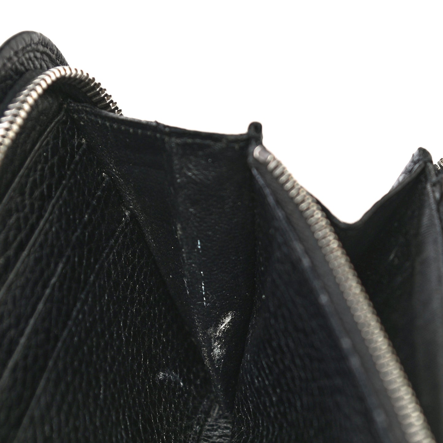 Grained Calfskin Rive Gauche Zip Around Wallet Black