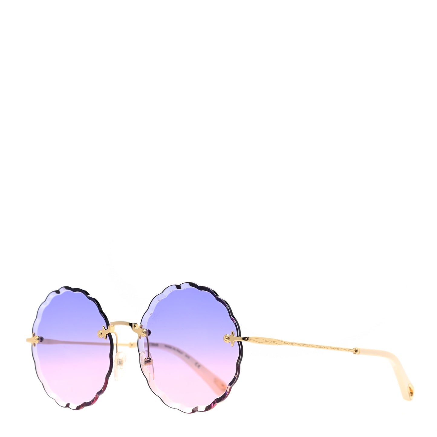 Rosie Bevelled Round Sunglasses CE142S Gold Gradient Pink