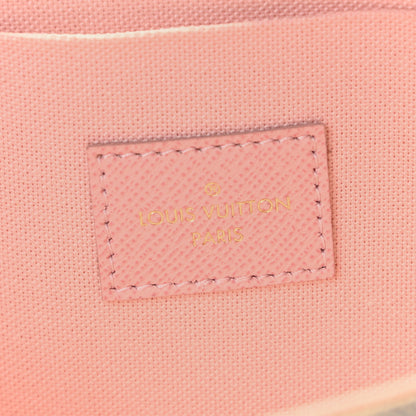 Louis Vuitton Damier Azur Pochette Felicie Chain Wallet Rose Ballerine 6 of 8