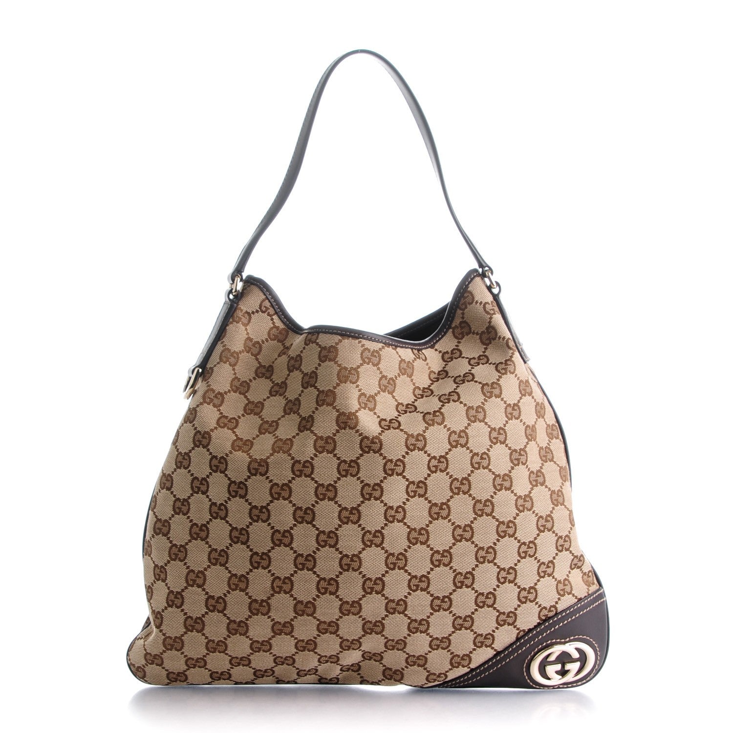 Gucci Monogram Medium New Britt Hobo Dark Brown 1 of 7