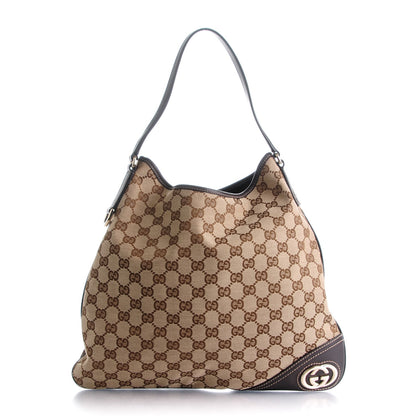 Gucci Monogram Medium New Britt Hobo Dark Brown 1 of 7
