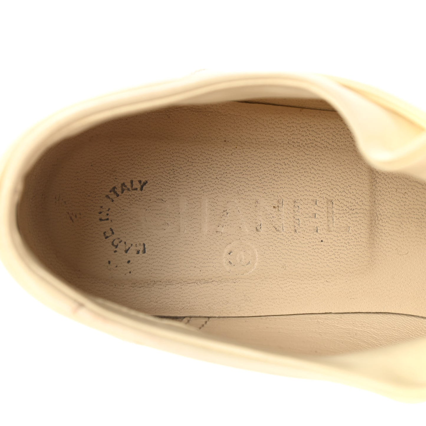Lambskin Patent Cap Toe CC Sneakers 39 White Black