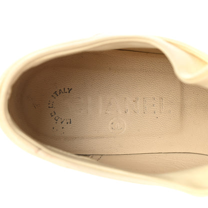 Chanel Lambskin Patent Cap Toe CC Sneakers 39 White Black 6 of 15
