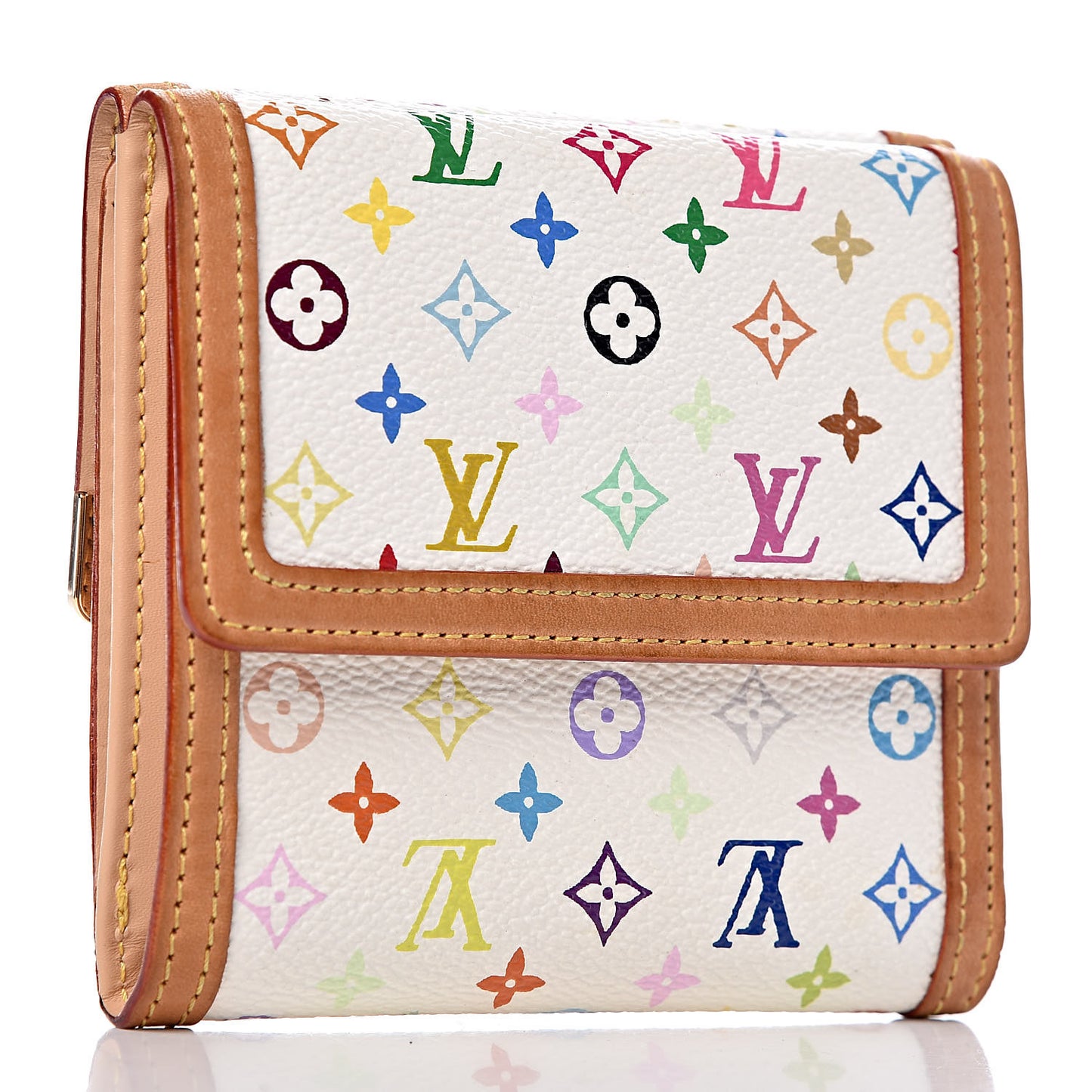 Monogram Multicolor Porte-Monnaie Billets Wallet White