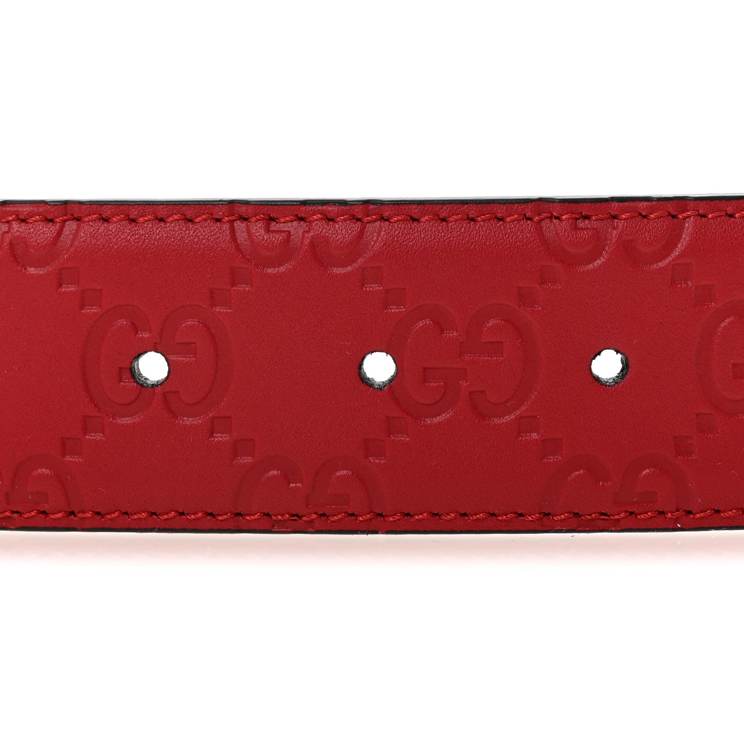 Gucci Guccissima Signature Interlocking G 37mm Belt 85 34 Hibiscus Red 3 of 5