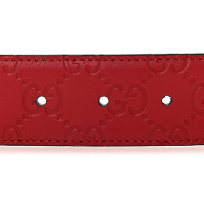 Gucci Guccissima Signature Interlocking G 37mm Belt 85 34 Hibiscus Red 3 of 5