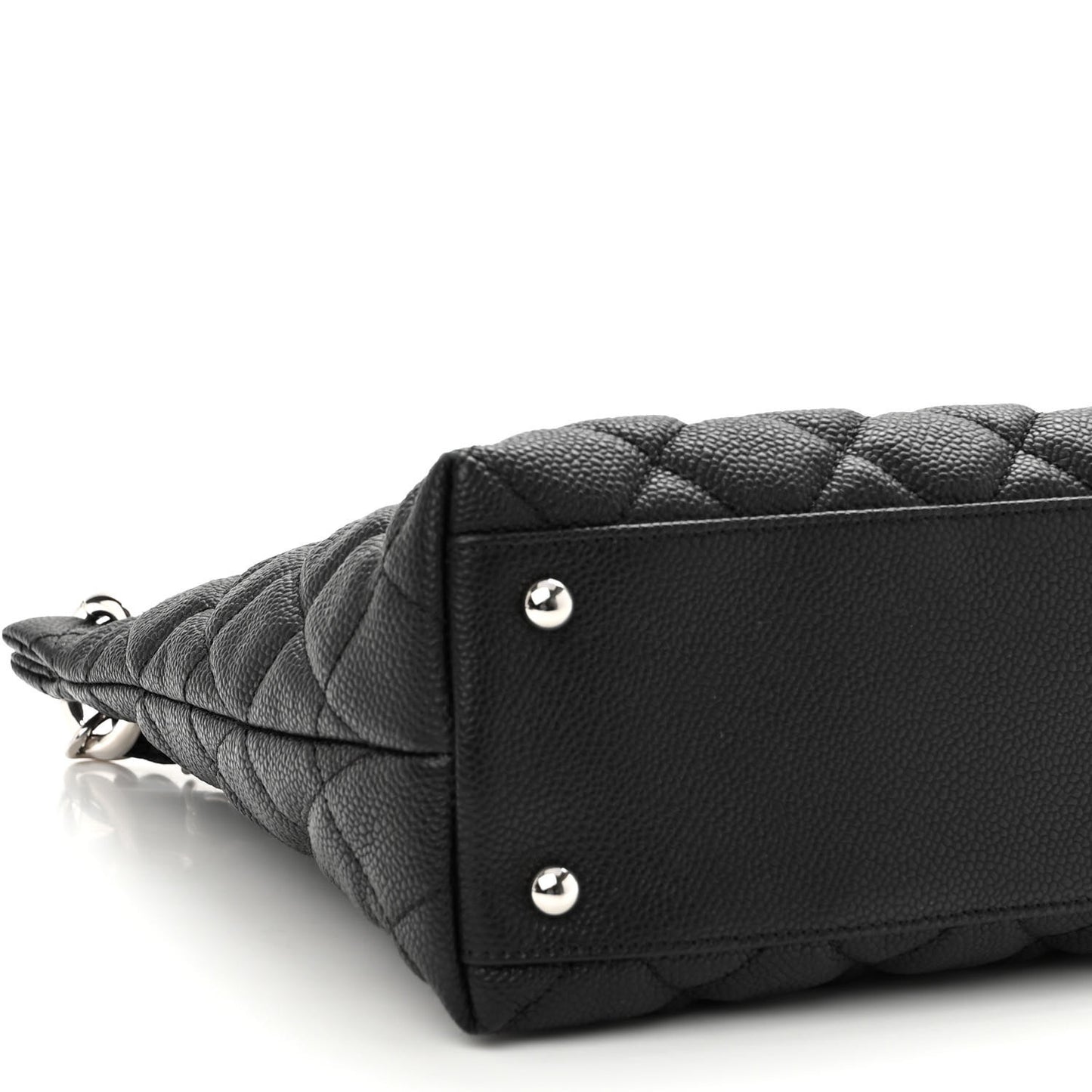 Caviar Quilted Large CC Shopping Tote Black