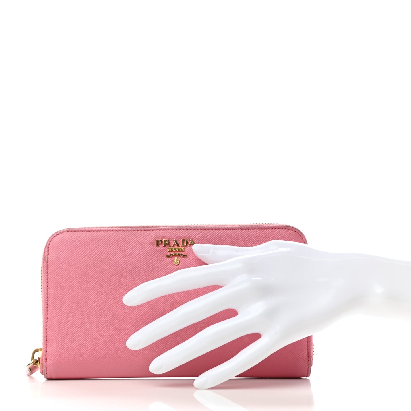 Saffiano Metal Zip Around Wallet Geranio