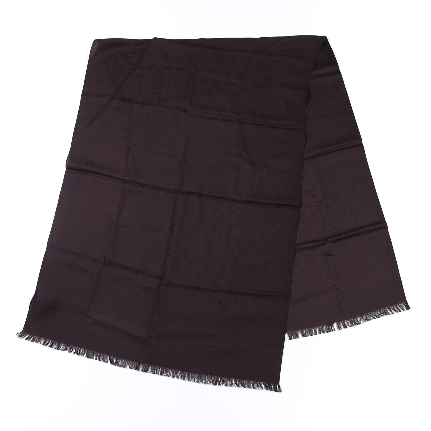 Wool Silk GG Monogram GGNat Plus Scarf Coffee