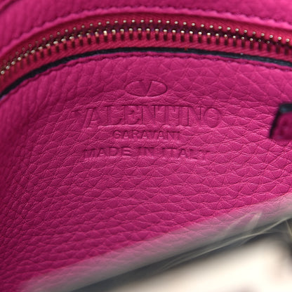 Valentino Garavani Pebbled Calfskin Mini Rockstud Flip-Lock Messenger Bag Pink Orchid 9 of 10