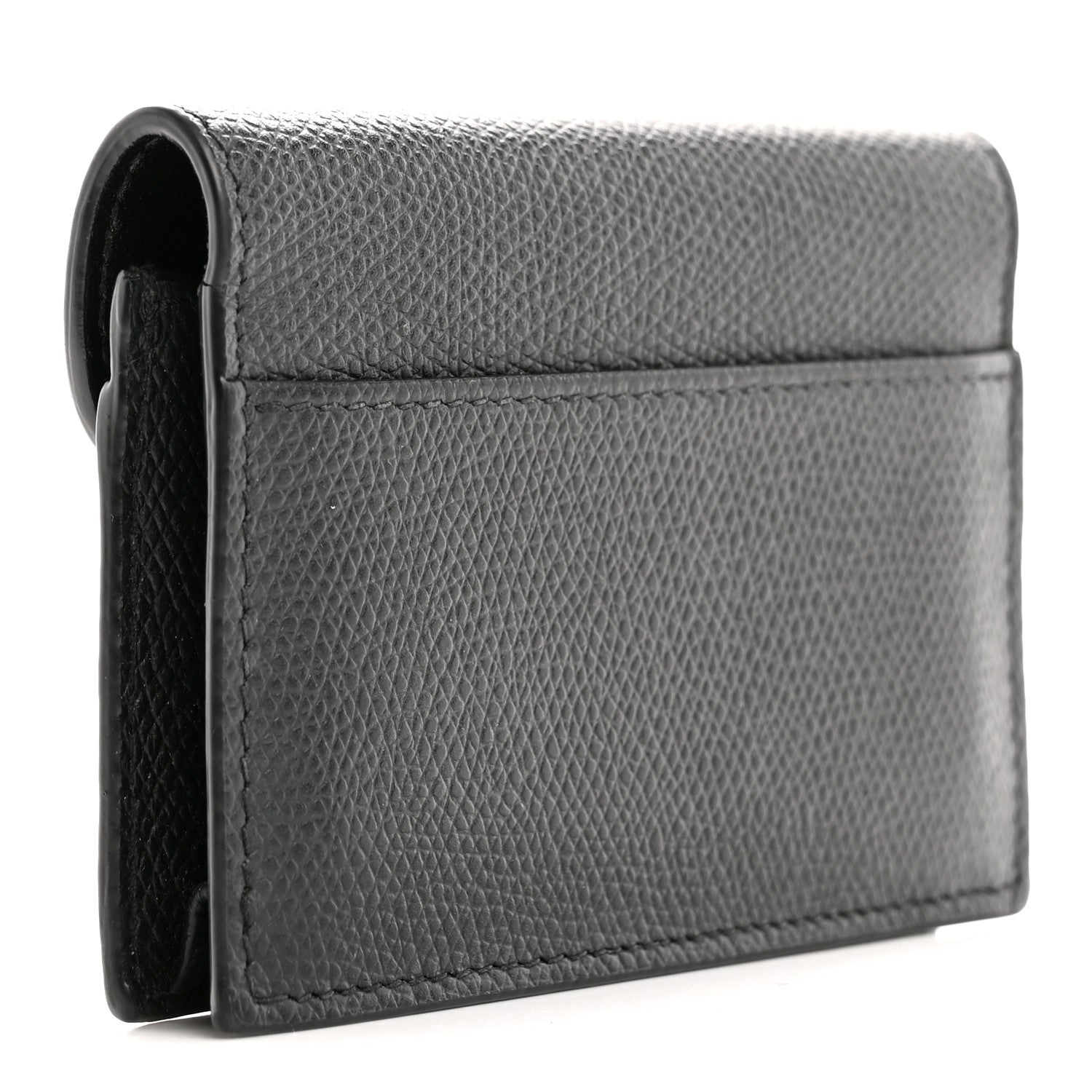 Christian Dior Grained Calfskin Saddle Card Holder Black 3 of 10