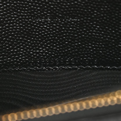 Saint Laurent Grain De Poudre Matelasse Chevron Monogram Envelope Chain Wallet Black 8 of 12
