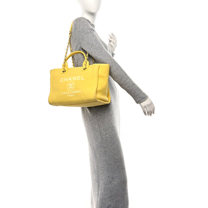 Chanel Mixed Fibers Small Deauville Tote Yellow 2 of 16