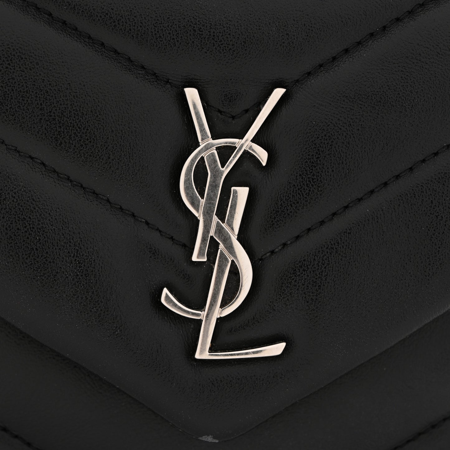 Calfskin Y Quilted Monogram Toy Loulou Crossbody Bag Black