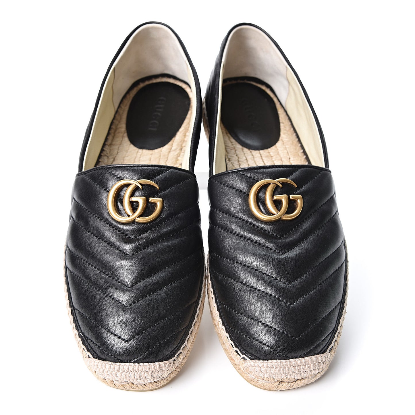 Nappa Matelasse Mens GG Marmont Espadrilles 10 Black