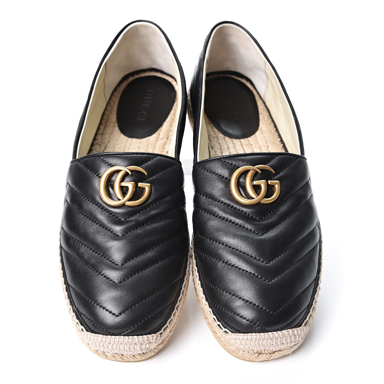 Gucci Nappa Matelasse Mens GG Marmont Espadrilles 10 Black 6 of 13
