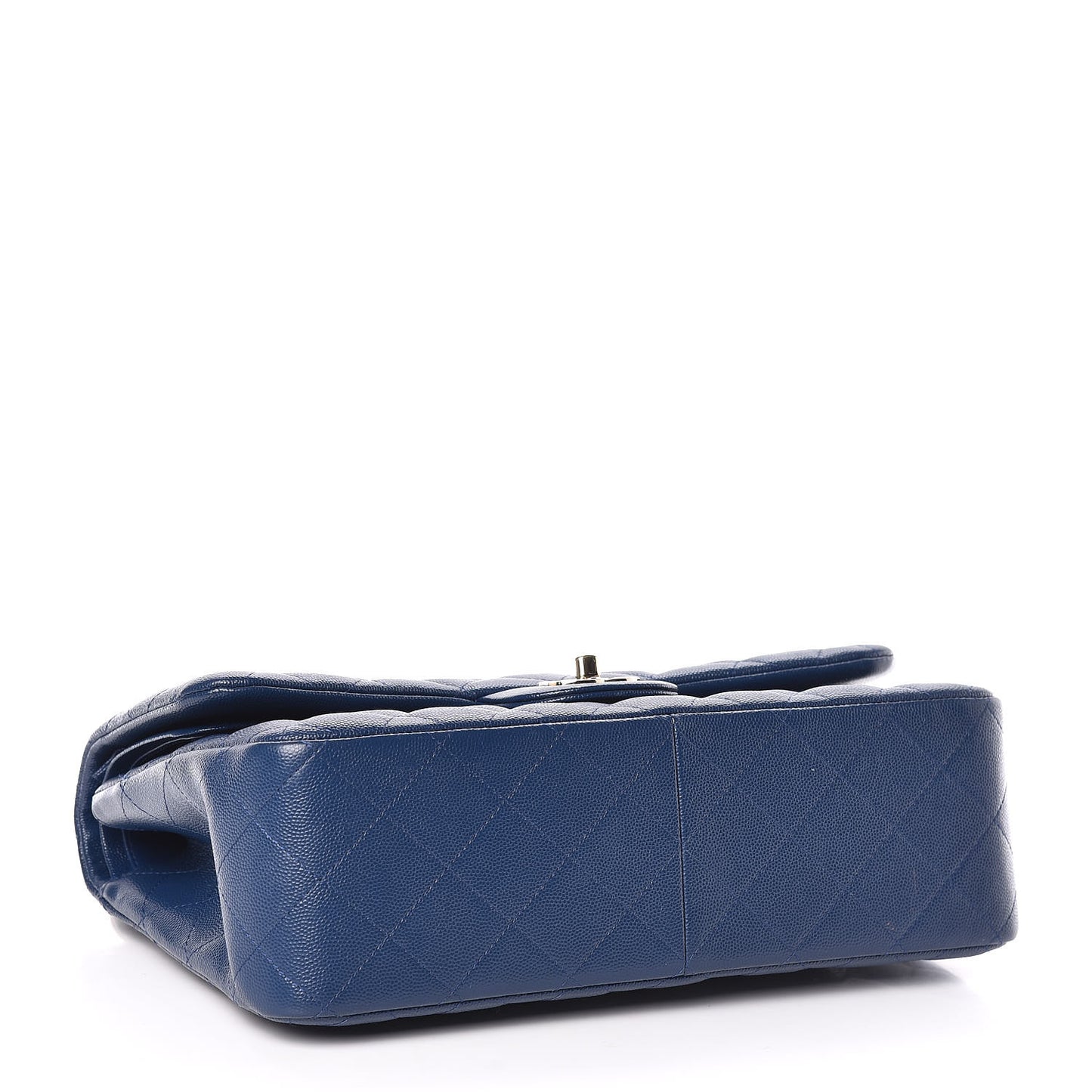 Caviar Quilted Jumbo Double Flap Navy