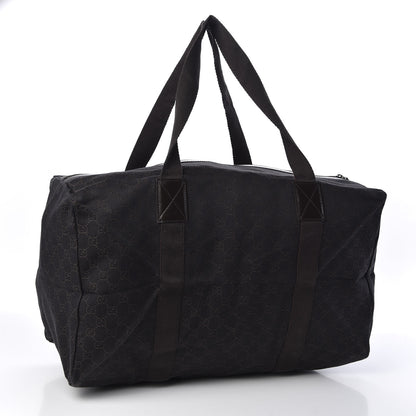 Gucci Denim Monogram Large Collapsible Carry On Duffle Bag Brown 2 of 10